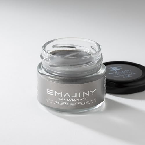 [2025年3月リニューアル]エマジニー コンクリートグレーアッシュ ヘア カラーワックス 濃銀 36g 【日本製】【無香料】【シャンプーでサッと洗い流せる１日グレイヘア】 白髪ケア EMAJINY Concrete Gray Ash 24A