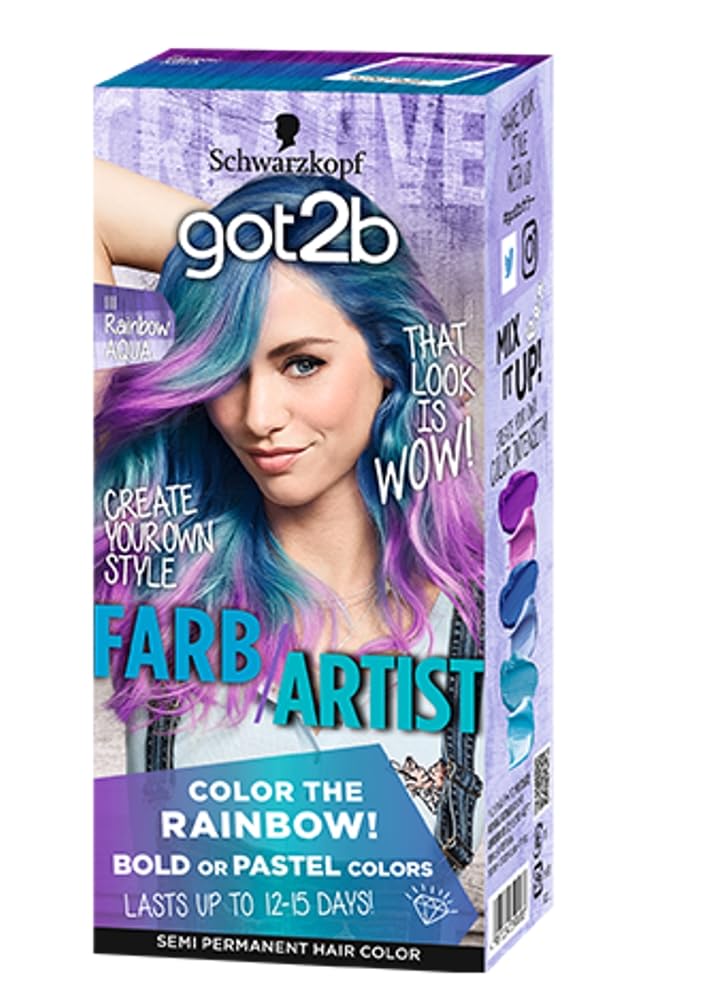 got2b ゴットゥービーカラークリーム レインボーアクア(パープル・ブルー・ターコイズ) Schwarzkopf(シュワルツコフ) ヘアコンディショナー・手袋付き 1個 (x 1) 医薬部外品